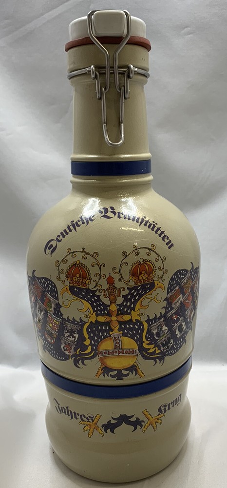 German Style Swing Top Ceramic Growler With Handle  2 Liter