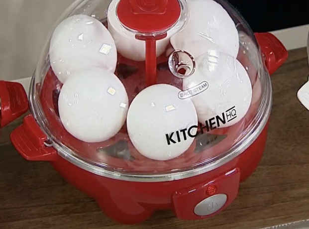 *Kitchen HQ Egg Cooker and Peeler Set—Red