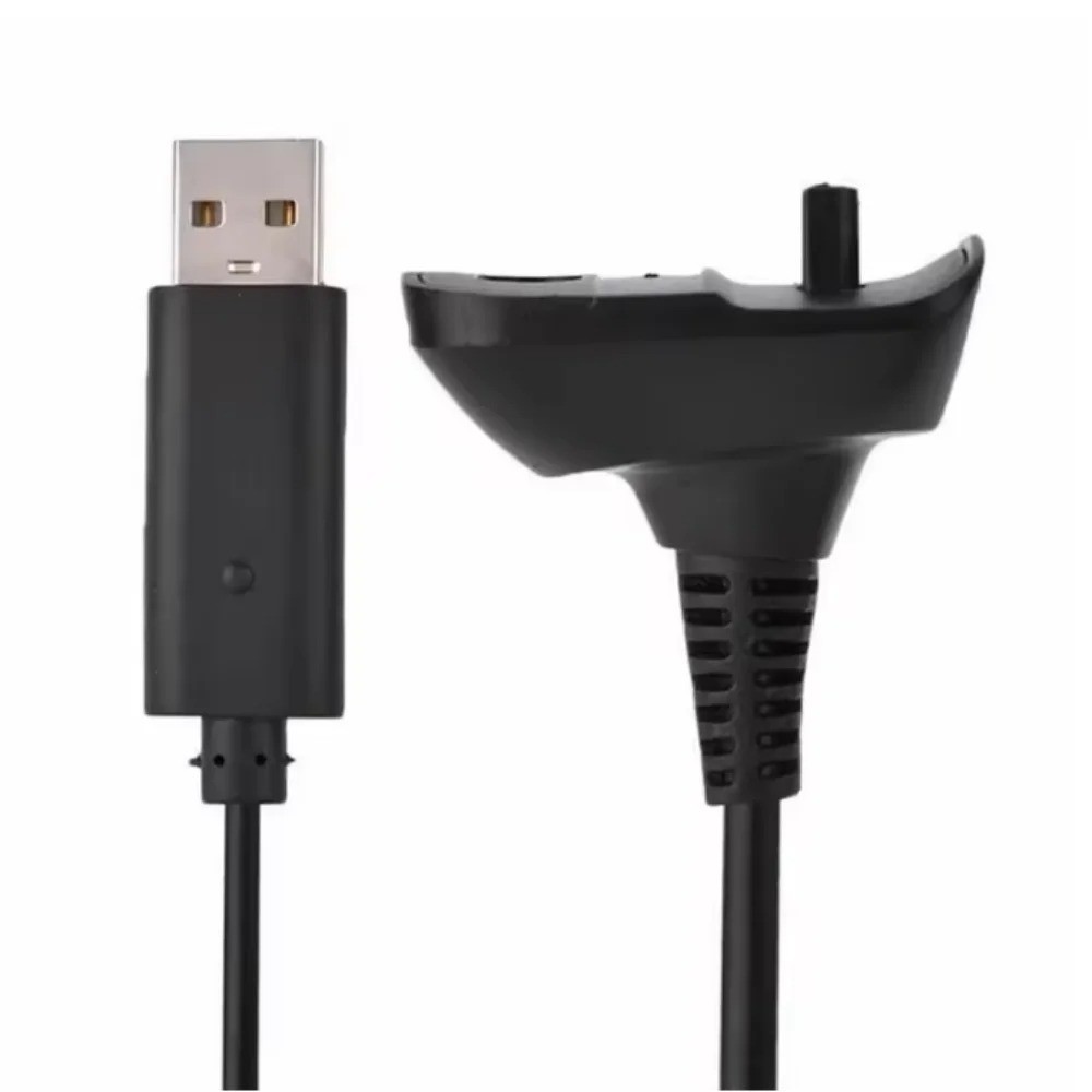 USB Charging Cable Replacement Charger For Xbox 360 Black Wireless Controller