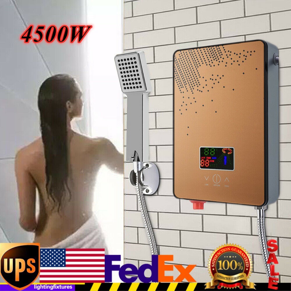 110V Instant Electric Tankless Hot Water Heater On Demand Whole House 4500W New