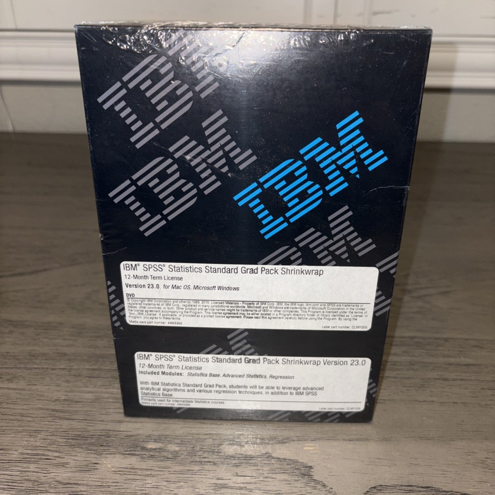 IBM SPSS Statistics Standard Grad Pack 23.0 Software Brand New