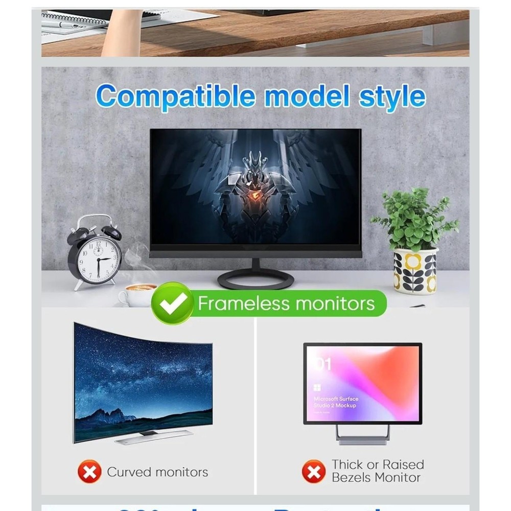 Computer Privacy Screen 23.6 Inch Magnetic, Removable Hanging Privacy Shield