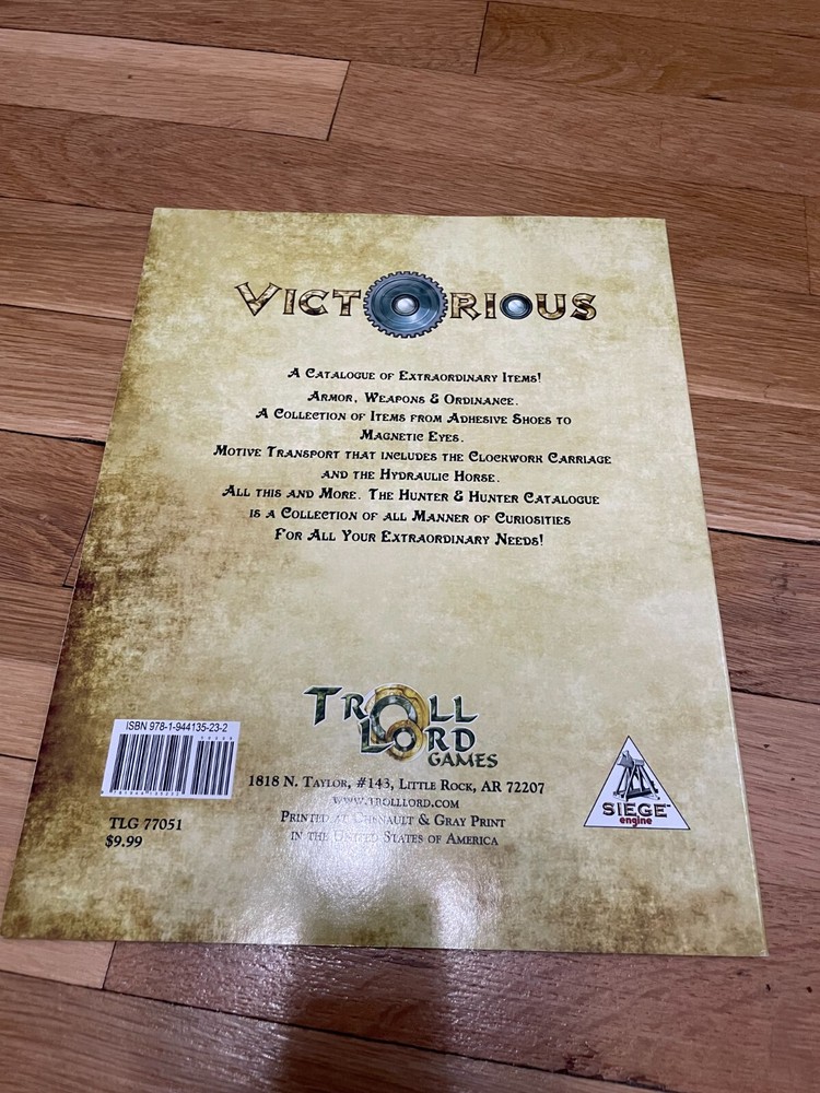 Victorious RPG Hunter & Hunter Catalogue Siege Engine Troll Lord Games