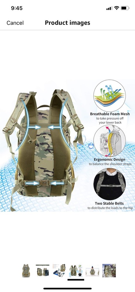 Jueachy Tactical Backpack 30L With USA Patch