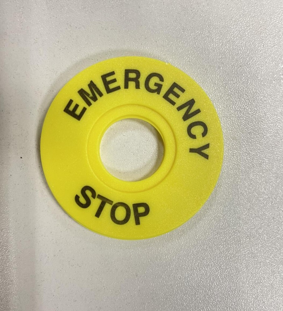 Emergency stop button switch 22mm button label frame warning ring mark STOP 60mm