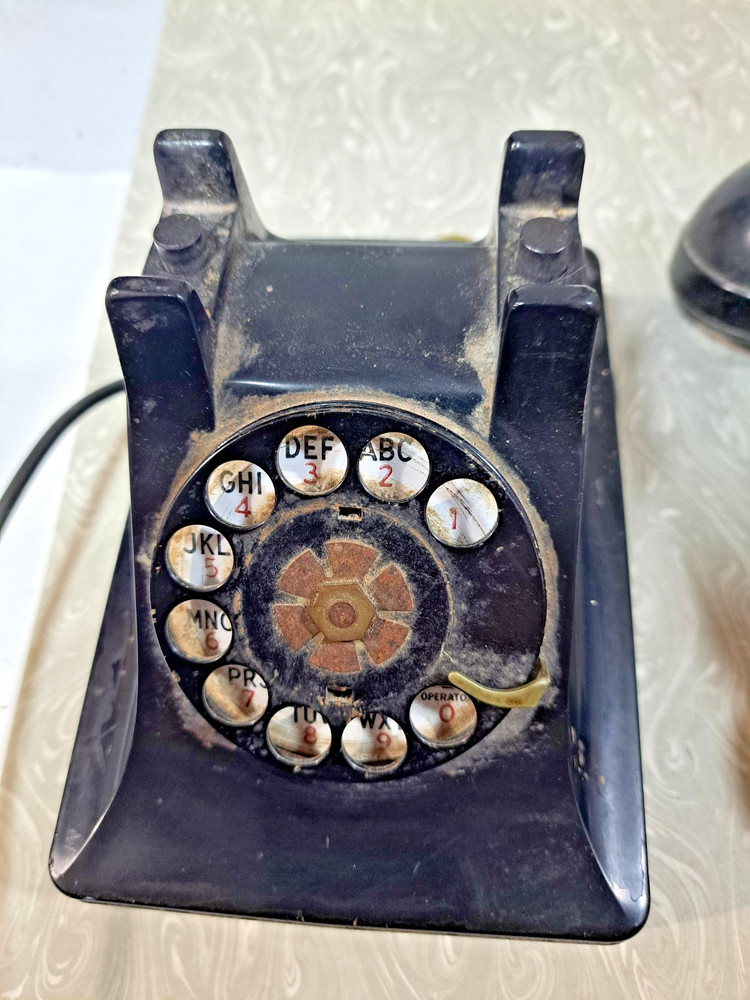 Black Rotary Phone - Hardwired - Bell Systems As Is Untested