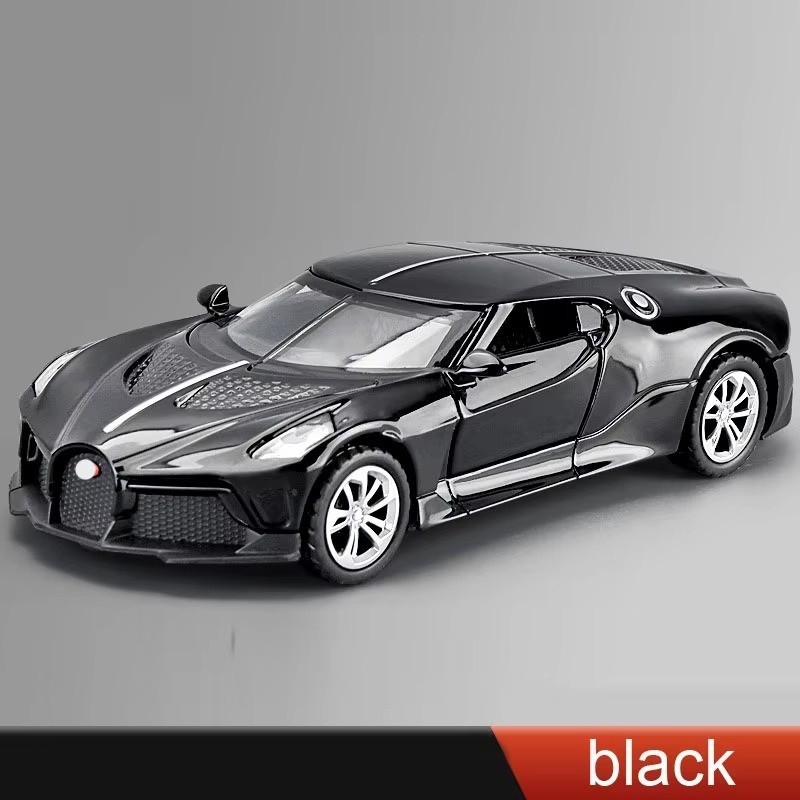 1: 36 Bugatti Alloy Pull Back Car Model High Simulation Diecast With Sound Light