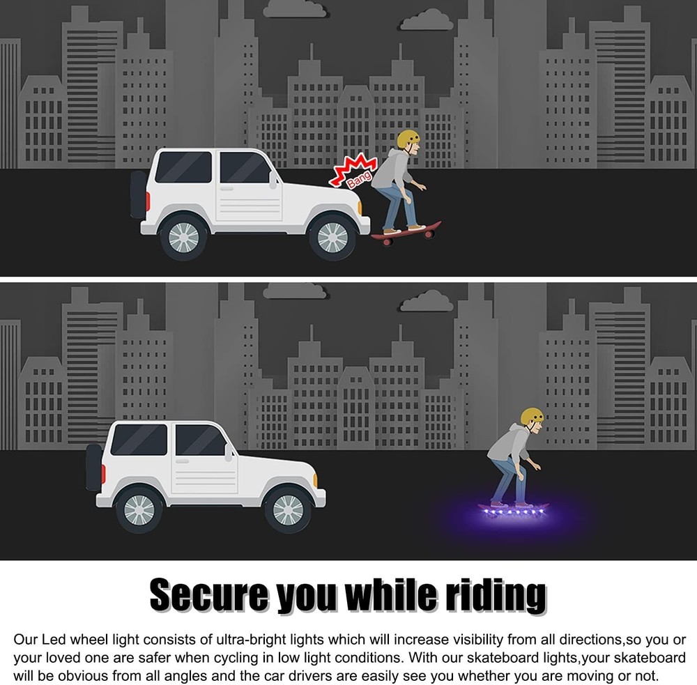 LED Skateboard Light Remote Control Skateboard Light Longboard Light Shortboa