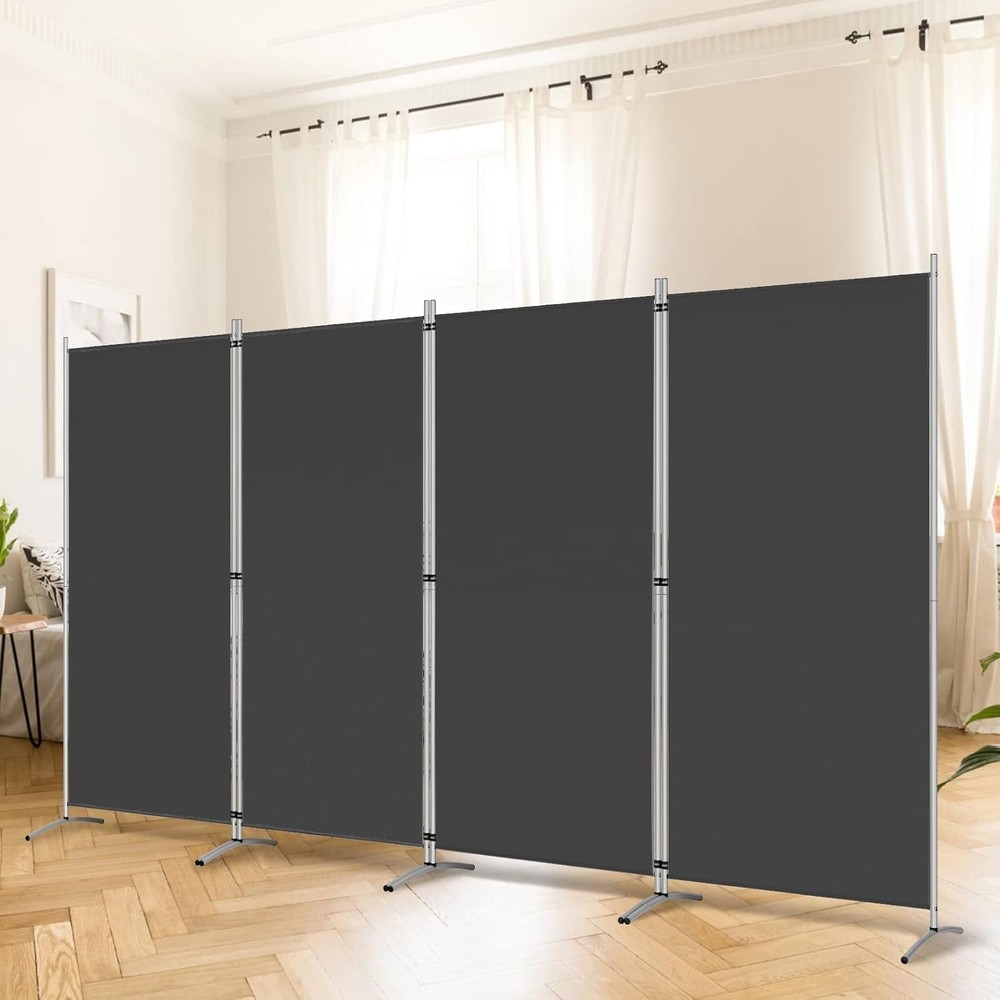 Foldable 4 Panel Freestanding Room Partition - Easy to Install Privacy Solution