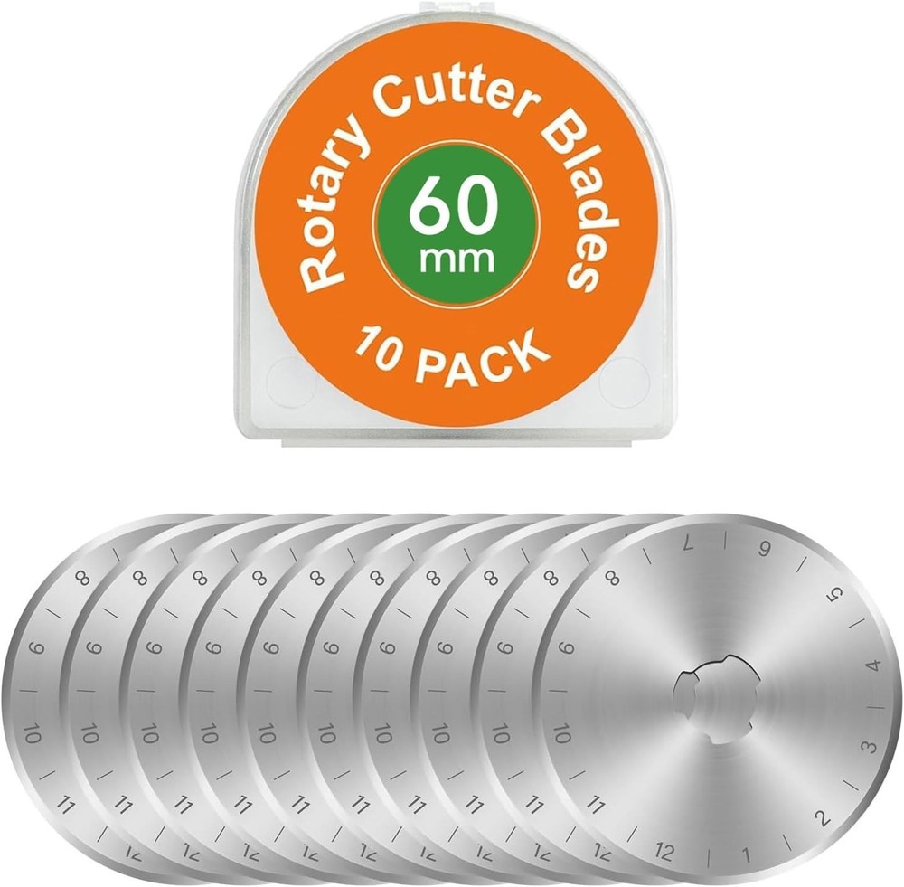 60Mm Rotary Cutter Blades 10 Pack SKS-7 Steel, Sharp Durable Replacement Blad