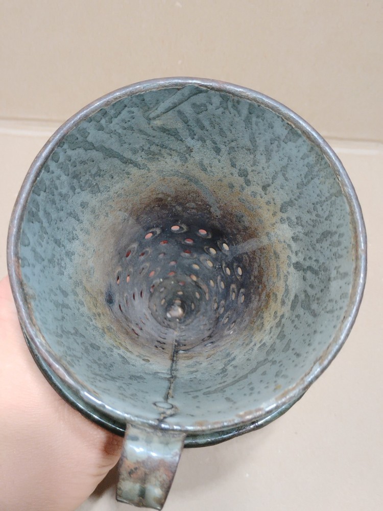 Vintage / Antique Witches Hat Enamelware Graniteware Strainer