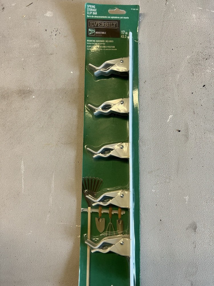 Everbilt Spring Storage Clip Bar 17" 5 lbs Working Load Limit Per Clip