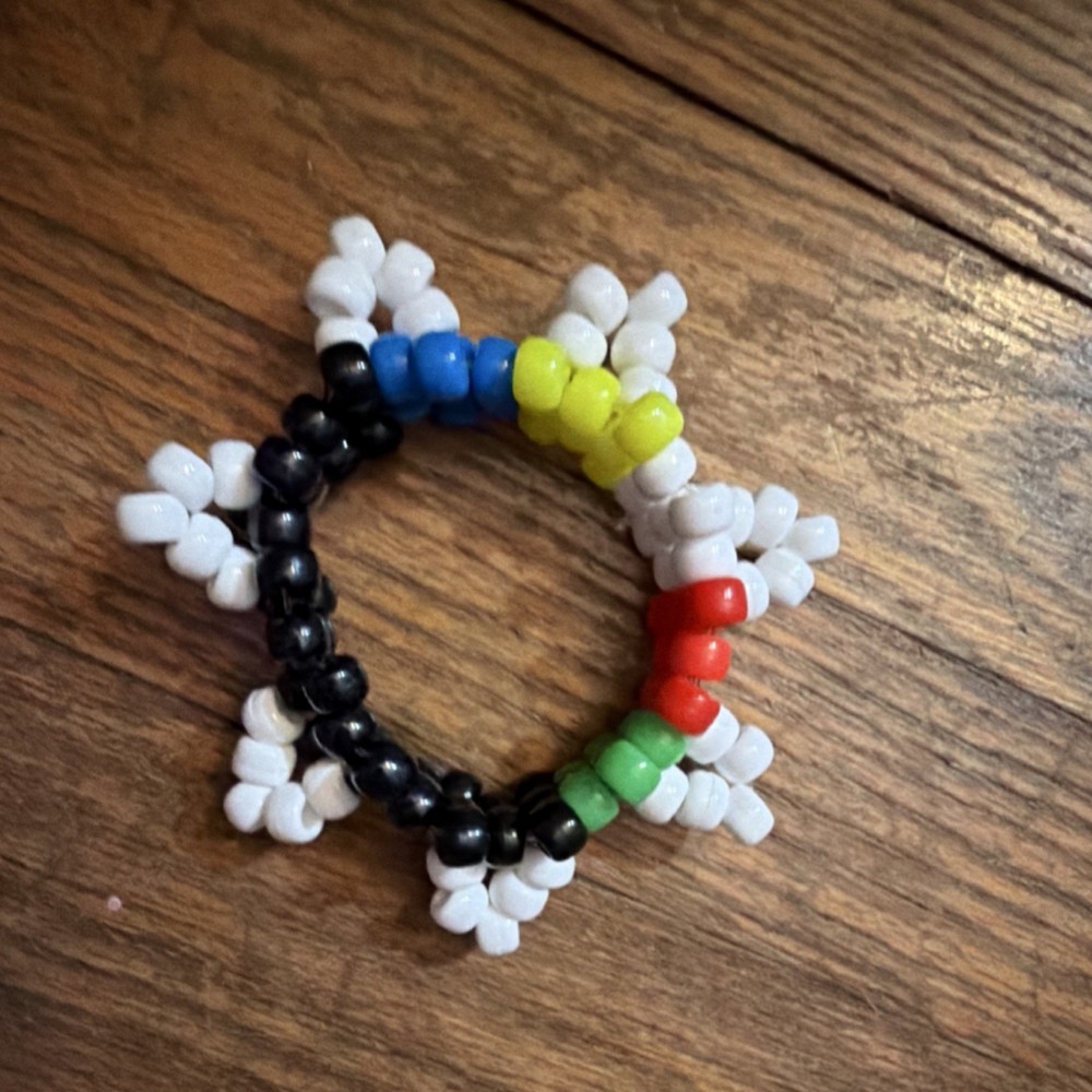 Handmade Disability Pride Spiked Beaded Bracelet Kandi