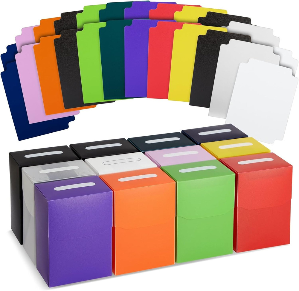 Deck Boxes with Dividers - Trading Card Storage Box & Organizer - Bulk Plastic C