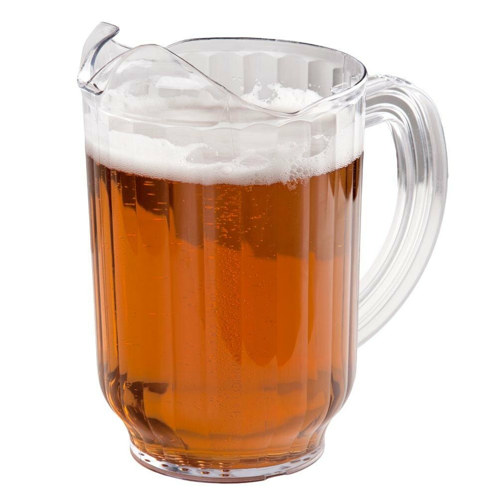 (ONE PITCHER) PLASTIC PITCHERS 58 oz CLEAR STYLE POLY CARBON BEER/BEVERAGE LOT1