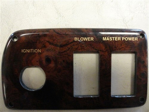 LUND BLANK PLASTIC WOODGRAIN IGNITION SWITCH PANEL 4 7/8" X 2 3/4" MARINE BOAT