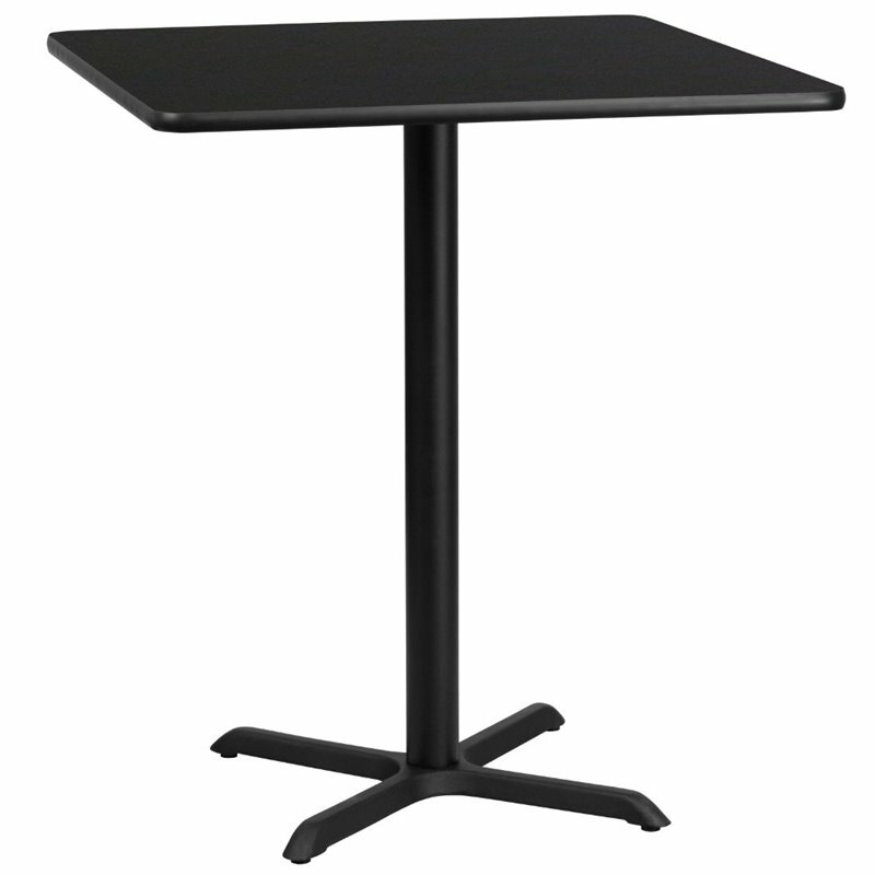 Bowery Hill 36" Square Restaurant Bar Table in Black
