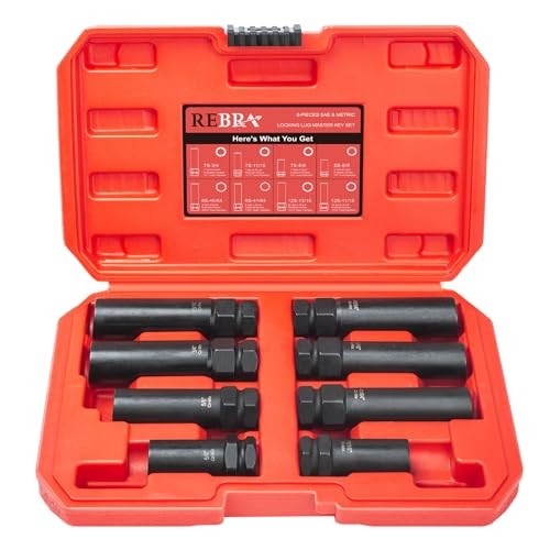 6 Spline & 7 Spline Lug Nut Socket Set, Drive Wheel Lock Key, Locking 8-Pieces