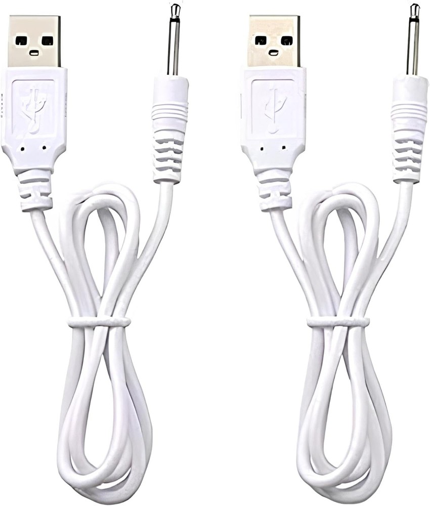 (2 Pack) Fast Charging Replacement USB Cable | DC Charger Cord - 2 Ft - White