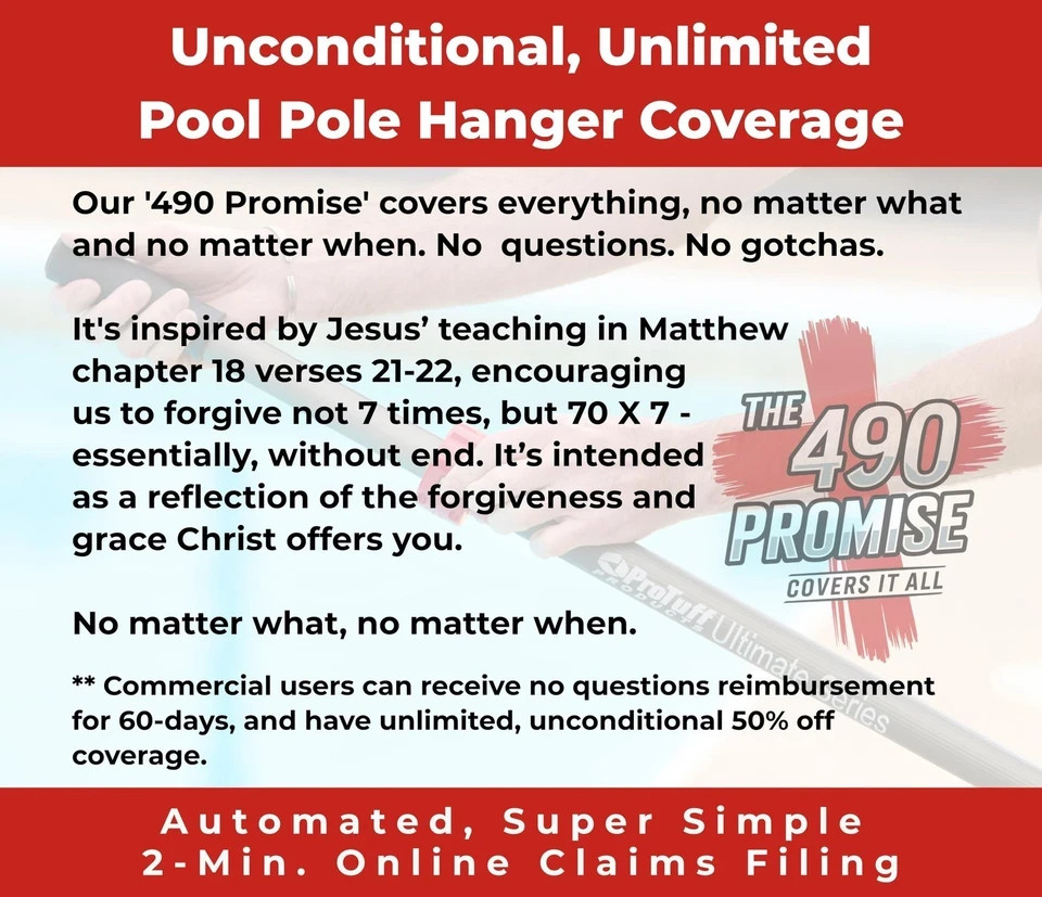 ProTuff Pool Pole Hanger Set – 2 Pack – Unconditional 490 Promise &#