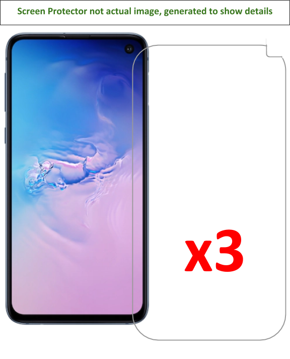 3x Samsung Galaxy S10e Screen Protector w/ cloth