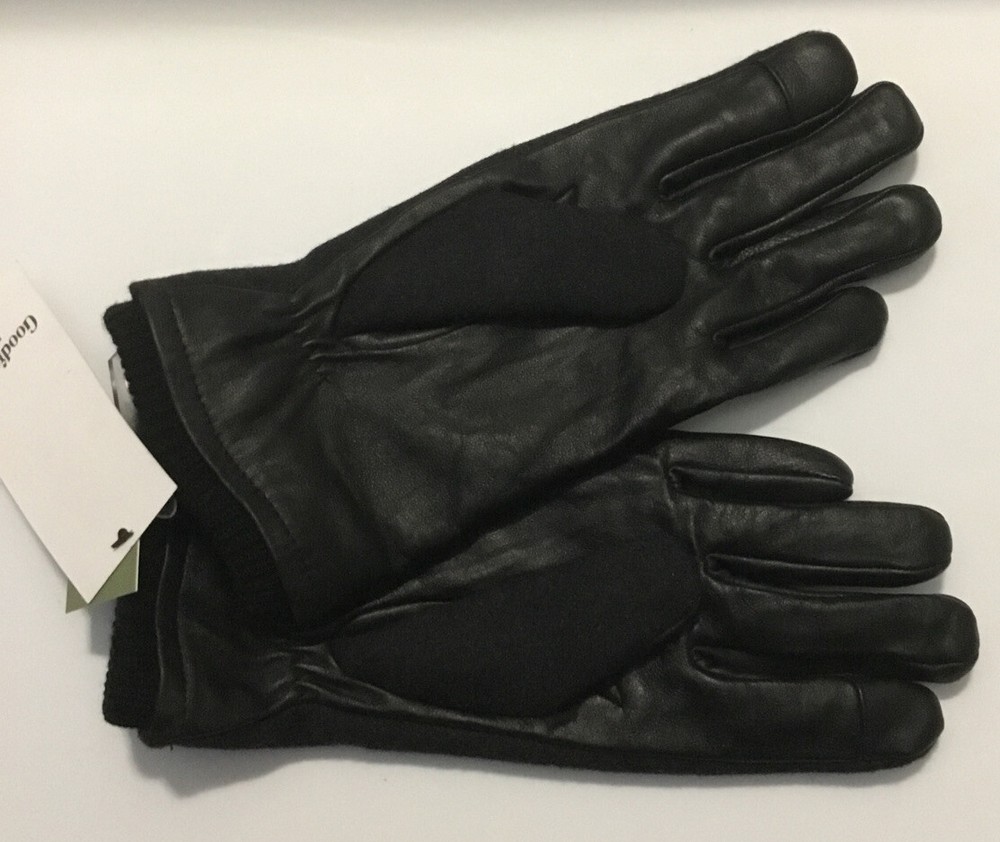 Goodfellow & Co Mens Gloves Tech Touch Leather Gray Medium