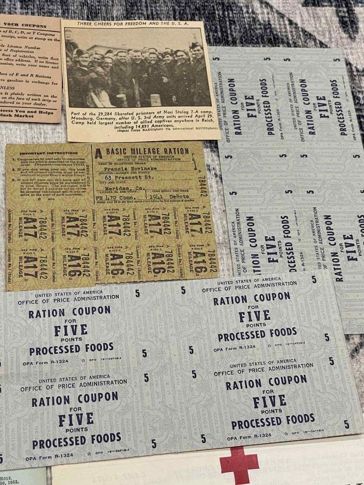 WW2 WWII US Army German POW Stalag 7A Survivor Grouping Documents Rations IDs