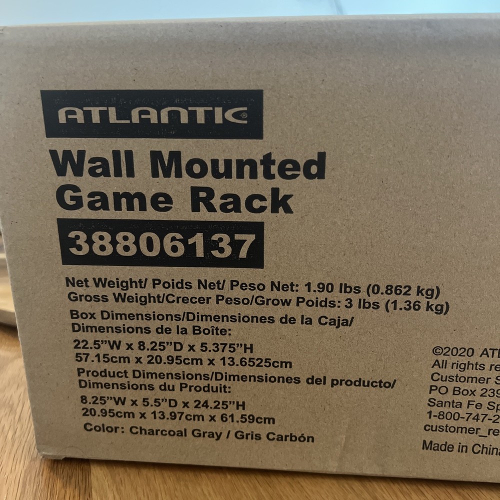 Atlantic Wall Mounted Game Rack Game Gaming Room Decor Wall Mount