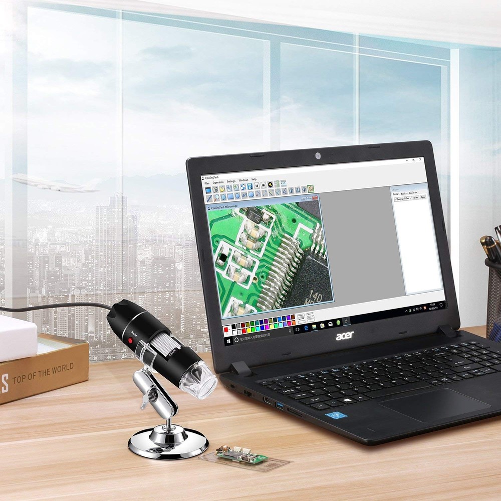 Digital Microscope 40X-1000X, 8 LED, Android Windows Linux Mac Compatible