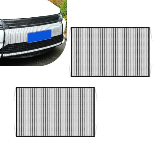 2 PCS Car Grill Mesh, High-density Front Bumper Engine Protection Net to Block