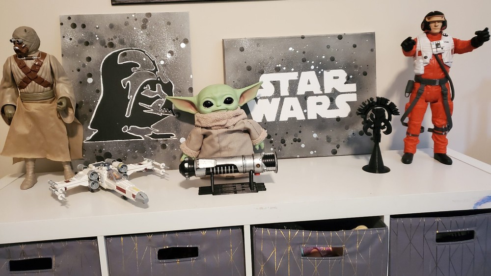 Lightsaber Wall Stand Holder BLACK  Savi's Workshop For Desktop or Shelf