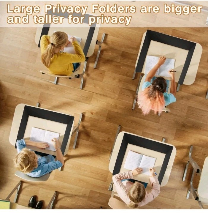 24 Pcs Plastic Privacy Folders for Students Classroom Partitions Divider Shie...