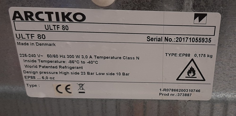 Arctiko ULTF 80 Ultra Low Temperature Freezer