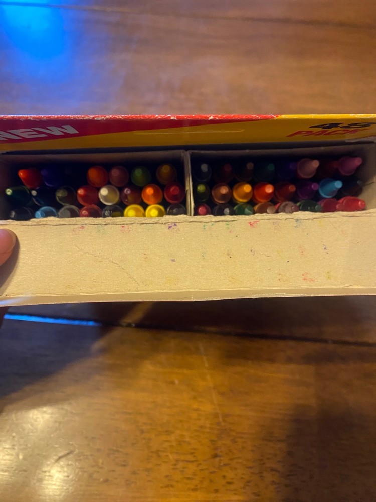 Vintage Kodak Crayons 48 count storage container with built in sharpener