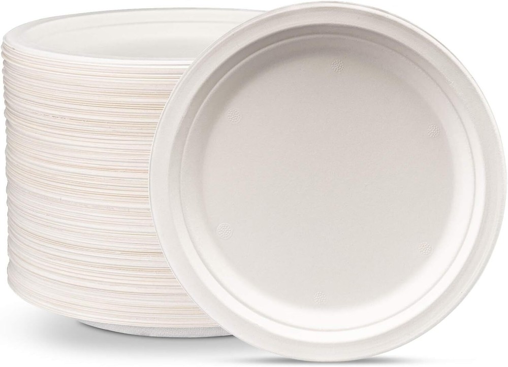 Disposable Super Rigid Strong Bagasse Party Paper Plates Biodegradable