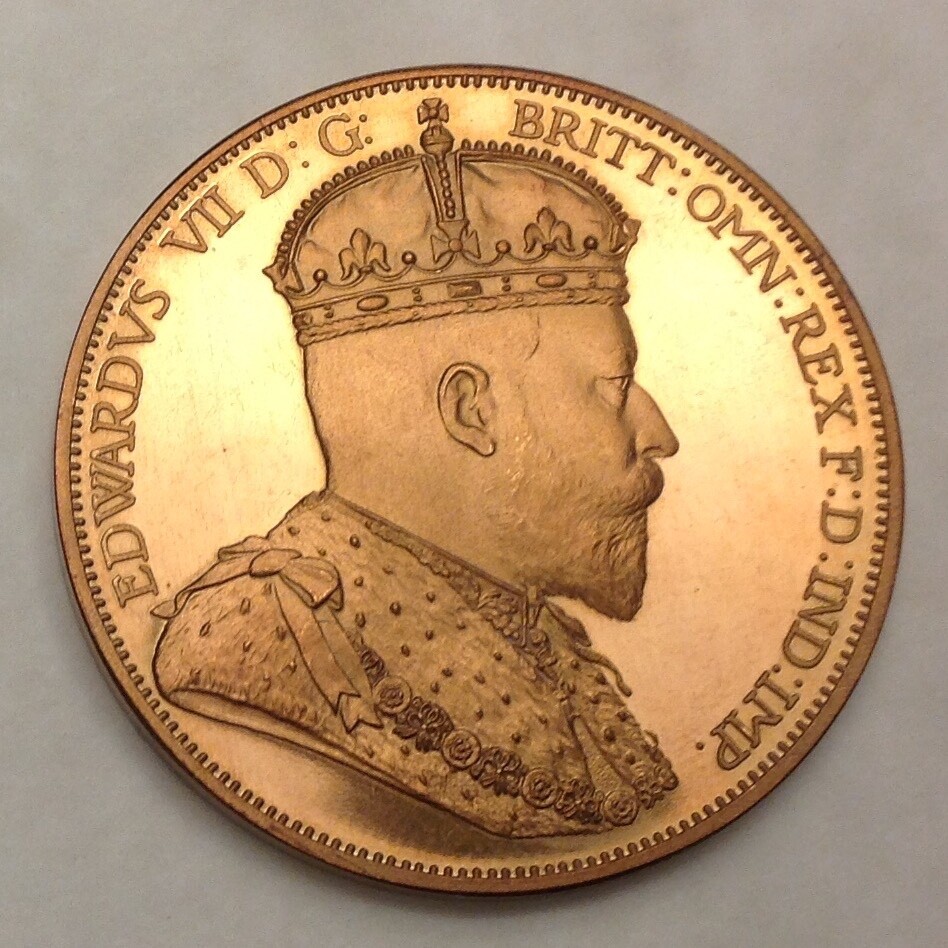 - CANADA 1901 EDWARD VII BRONZE PROOF INA RETRO PATTERN DOLLAR