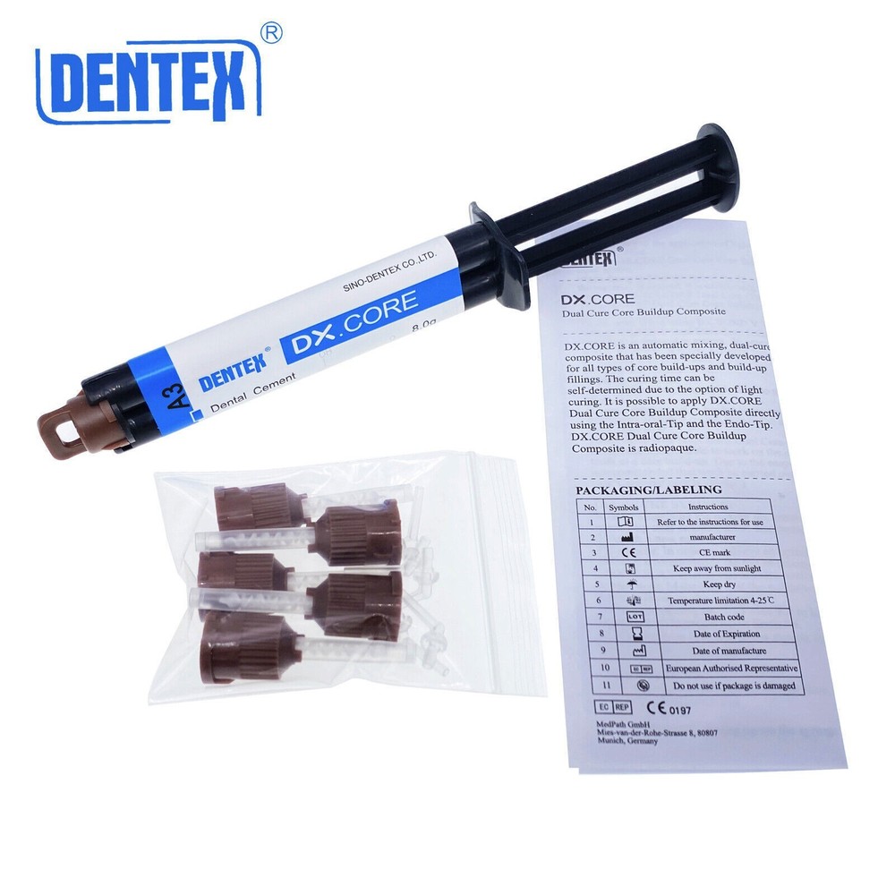 3 PCS Dentex A3 Dental DX.CORE Dual Cure Composite Core Build Up DC