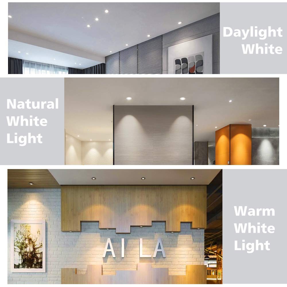 2" LED Dimmable Recessed Downlight Ceiling Light, 3W 5500K Daylight, 4-Pack