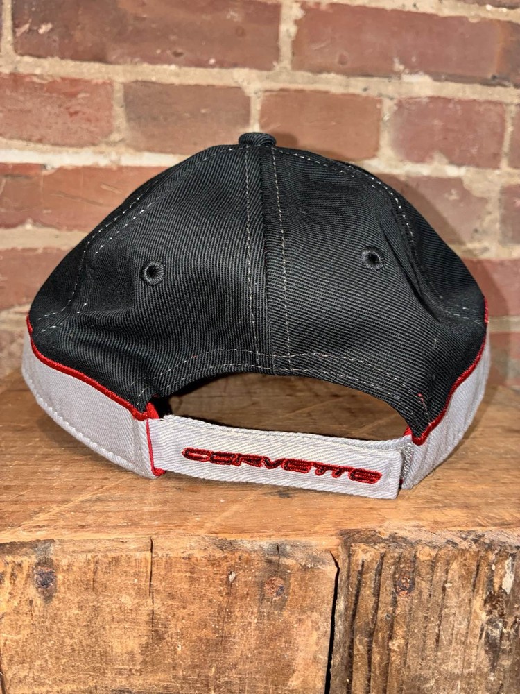 Corvette C5 Logo Cap Black Gray Red Adjustable Baseball