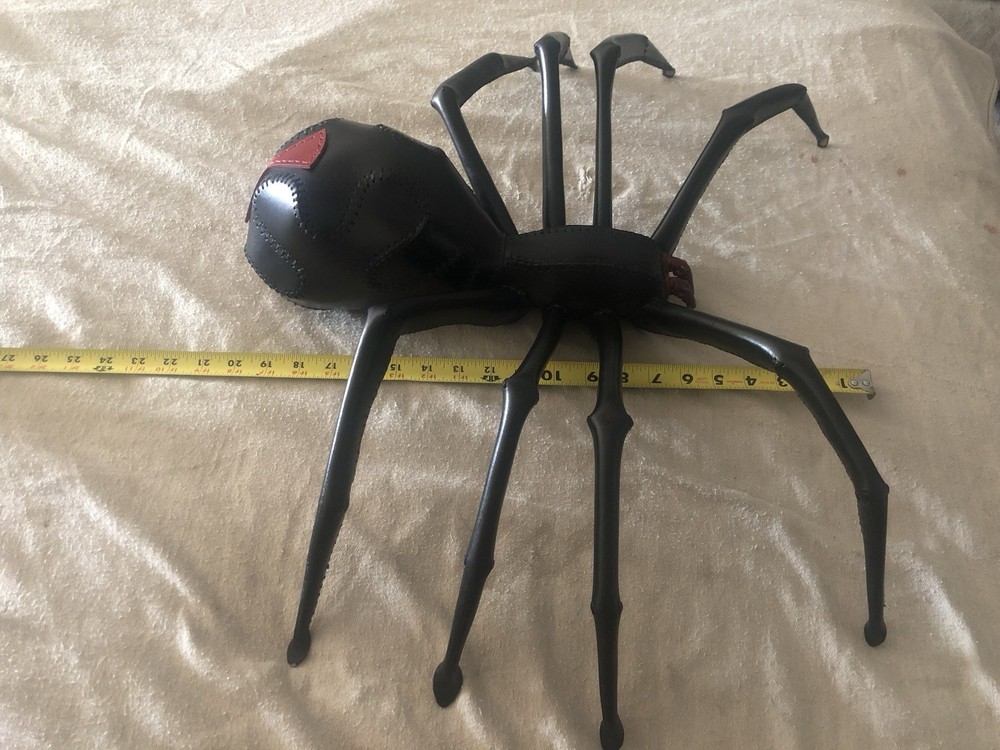 Leather Black Widow Spider, Handcrafted