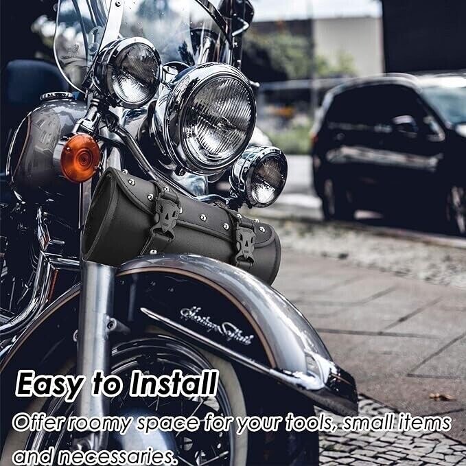 Motorcycle Storage Bag Pouch Front Fork Rear Sissy Bar Tool Kit Holder Pannier