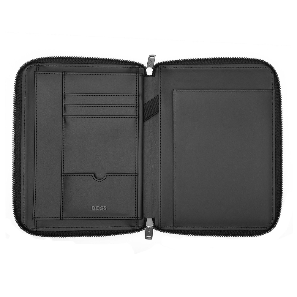 Hugo Boss Monogram Zipped Black Conference Folder A5