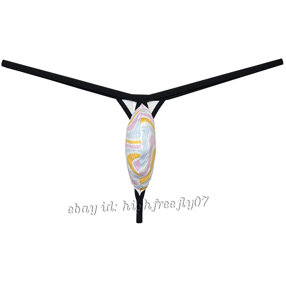 Men Minimal Coverage Pouch Thong Underwear Male Mini Bikini T-back String Tangas