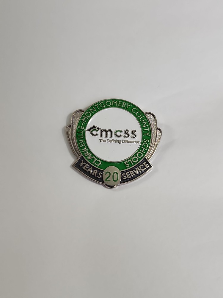 CMCSS 20 Years Service Pin Clarksville Montgomery County School System Tennessee