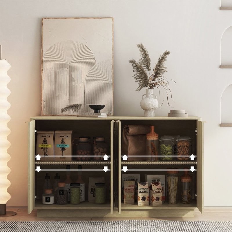 Sideboard Buffet Cabinet Storage TV Stands Console Table With Adjustable Shelves