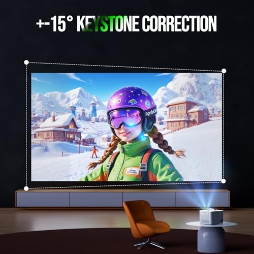 Projector with WiFi and Bluetooth, Native 1080P Projector 4K Support with PR01