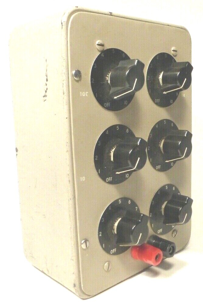 DECADE RESISTANCE BOX - Tested / Working 6 DIAL w/ RANGE: 1 to 100,000 OHM