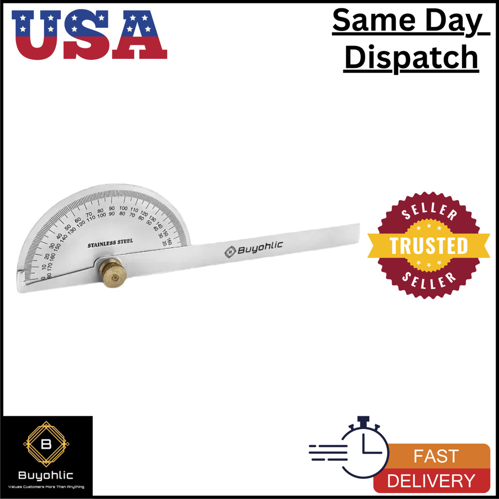 Stainless Steel Protractor 0-180 degrees Machine Tools