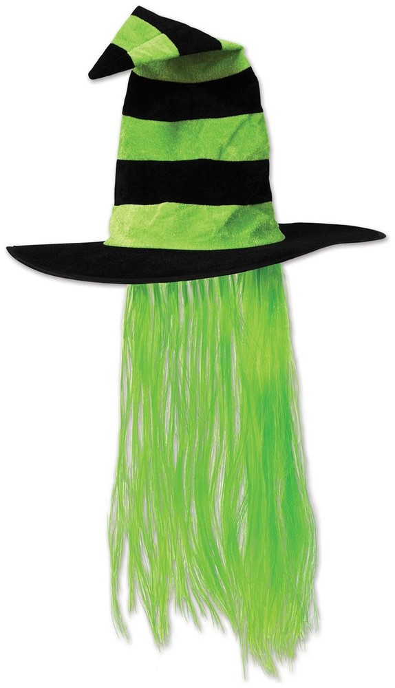 Witch Hat w/Hair for Halloween - Beistle