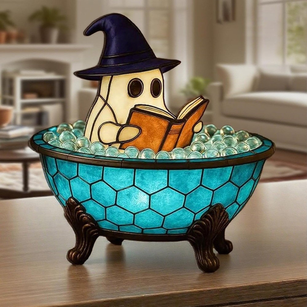 Ghost Bubble Bath Lamp, Halloween Ghost Night Light, LED Lamp for Bathroom Decor